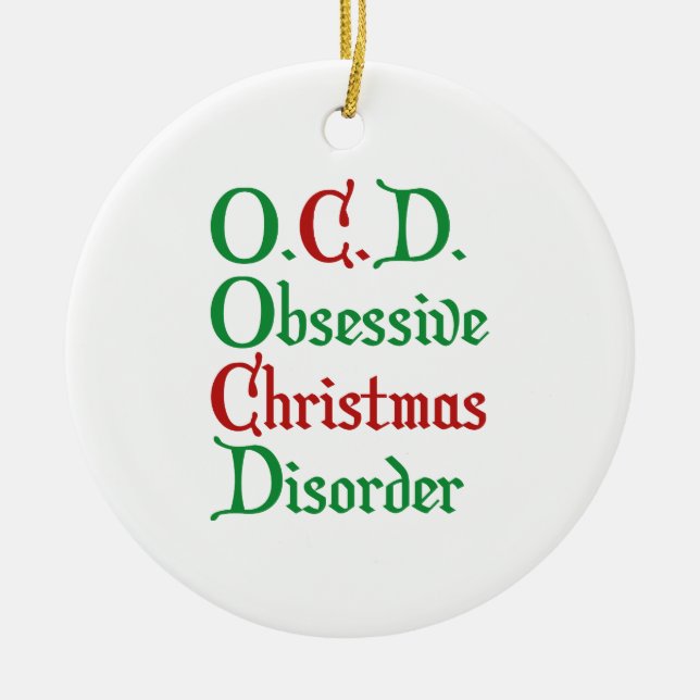 O.C.D. Obsessiv julstörning Julgransprydnad Keramik (Framsidan)