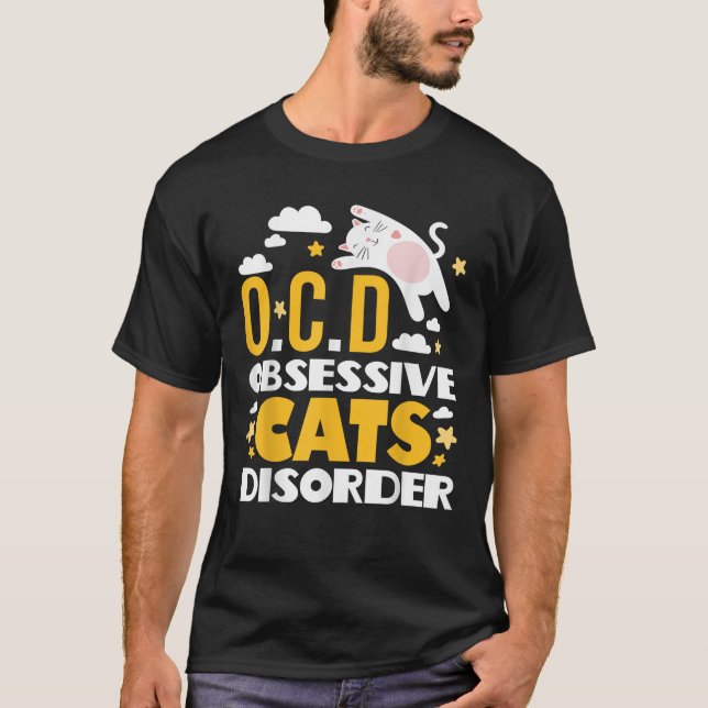 O C D Obsessiv katter störning Cute Cat T Shirt (Framsida)