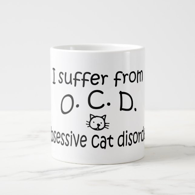 O.C.D. Obsessiv kattsjukdom Kaffe Mugg Jumbo Mugg (Framsidan)