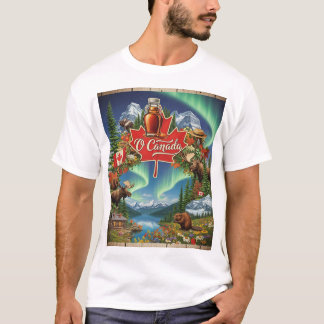 O Canada Collage – Vintage Kanadensisk Stolthet T- T Shirt
