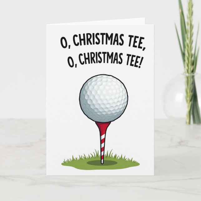 O Christmas Tee Funny Golf Card Kort (Framsida)