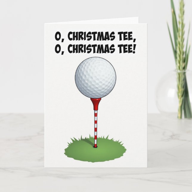 O Christmas Tee Golf Pun Card Kort (Framsida)