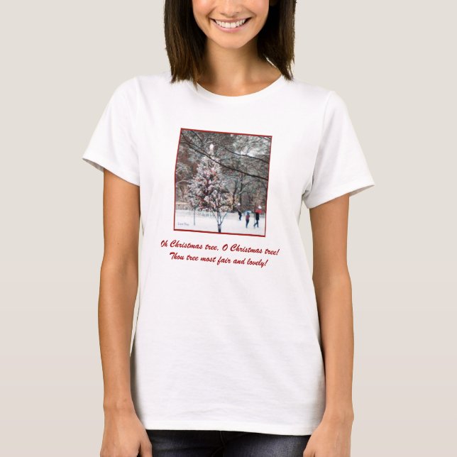 'O Christmas Tree' Dam- T-shirt (Framsida)