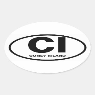 Ö "CI " för FYRA Coney, Ovalt Klistermärke