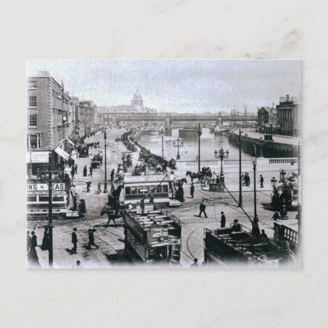 O' Connell-bron och floden Liffey, Dublin Vykort (Framsida)