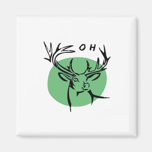 O Dear O Dear Green Minimal Modern Design  Magnet (Framsidan)