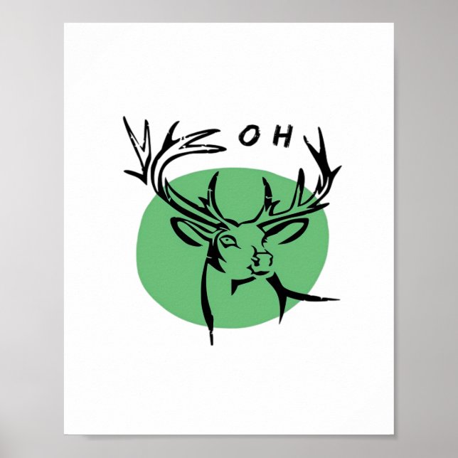 O Dear O Dear Green Minimal Modern Design  Poster (Framsidan)