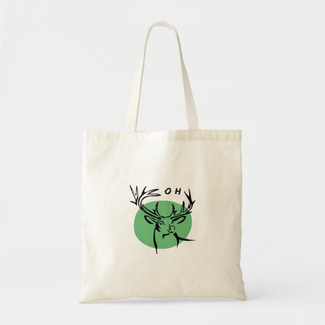 O Dear O Dear Green Minimal Modern Design Tote Bag Tygkasse (Framsidan)