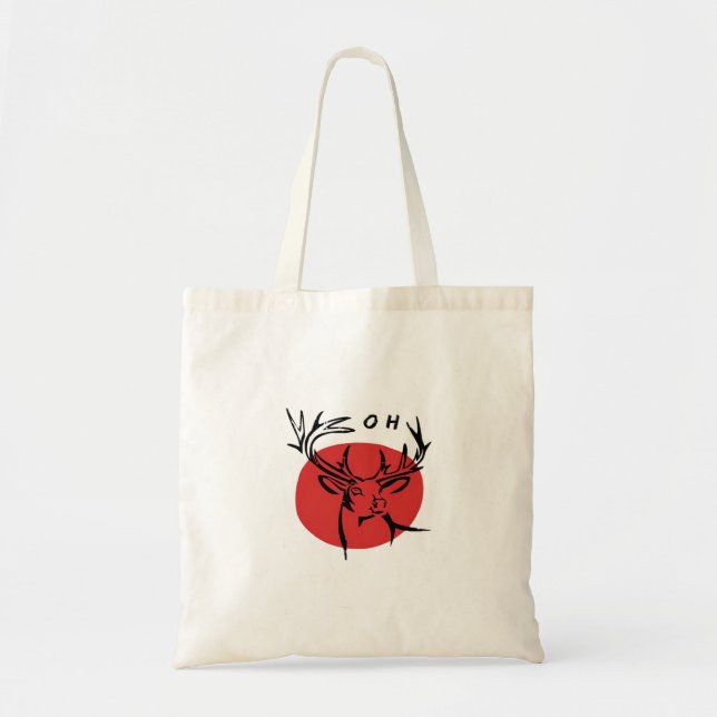 O Dear O Dear Red Retro Classic Design Tote Bag Tygkasse (Framsidan)