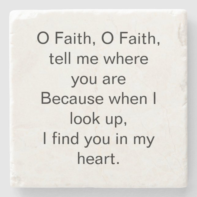 O Faith inspirational Quote Stenunderlägg (Framsidan)