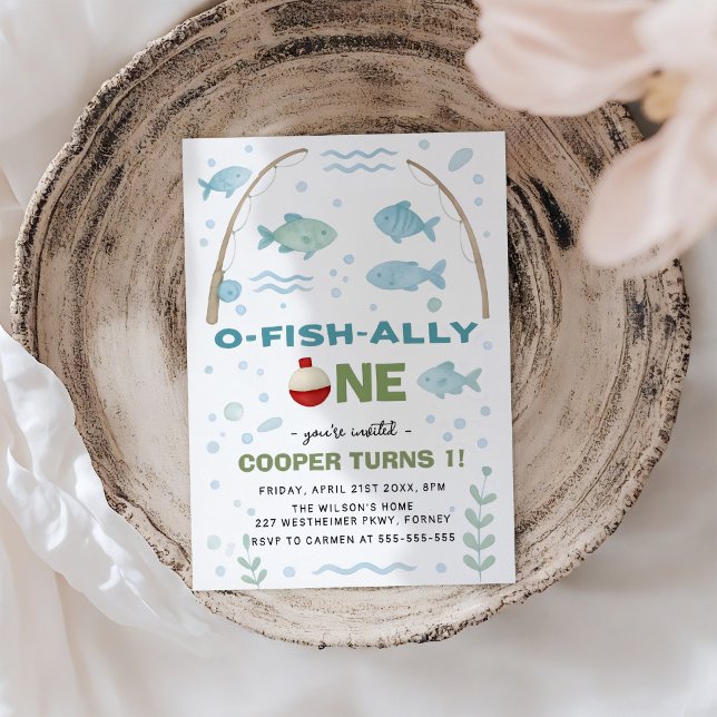 O-Fish-Ally 1:a födelsedagen Inbjudningar (Skapare uppladdad)