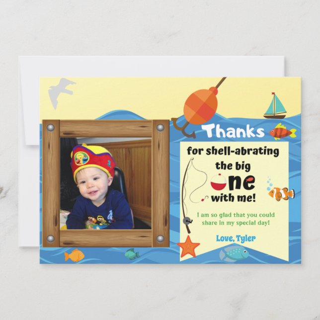 O-Fish-ally Ett Foto Tack-kort Tack Kort (Framsida)