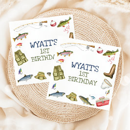 O-Fish-Ally Fishing Birthday Napkins Pappersservett