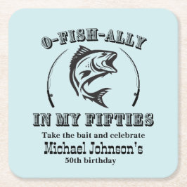 O-fish-ally i 50:e Födelsedagsfesten Underlägg Papper Kvadrat