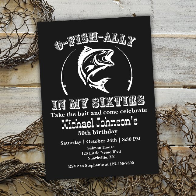 O-fish-ally i min femtioelfte Födelsedagsfest Inbjudningar (Skapare uppladdad)