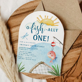 O Fish Ally One! | 1-års födelsedagsinbjudan Inbjudningar