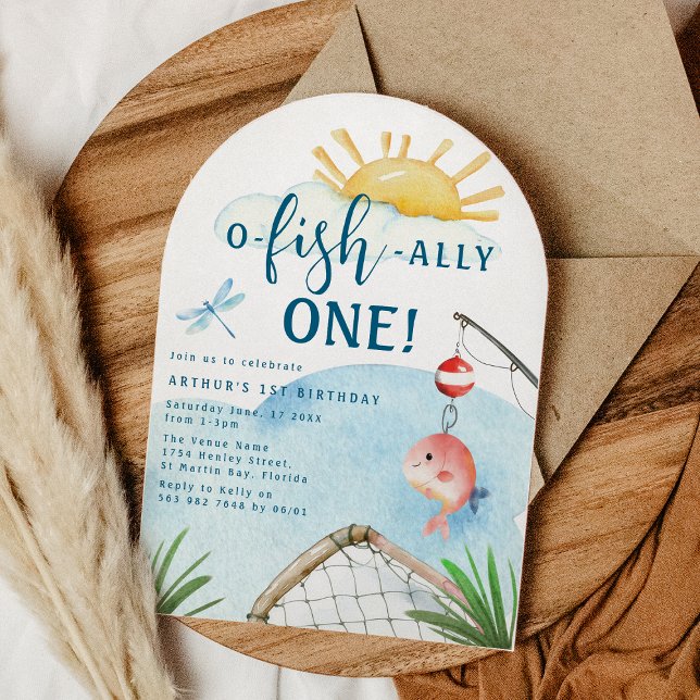 O Fish Ally One! | 1-års födelsedagsinbjudan Inbjudningar (Skapare uppladdad)