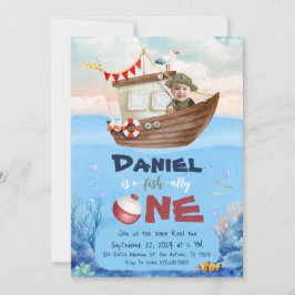 O-fish-ally One Fishing 1st Birthday bjudande Inbjudningar