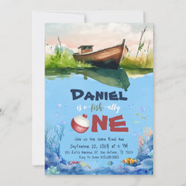 O-fish-ally One Fishing 1st Birthday bjudande Inbjudningar