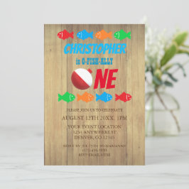 O-Fish-Ally One Fishing 1st Birthday Inbjudningar