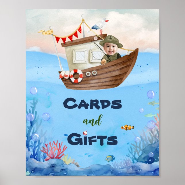 O-fish-ally One Fishing 1st Birthday Sign Poster (Framsidan)