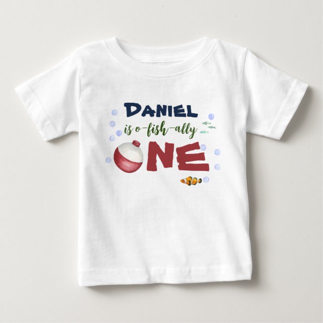 o-fish-ally One Fishing 1st Birthday T-Shirt (Framsida)