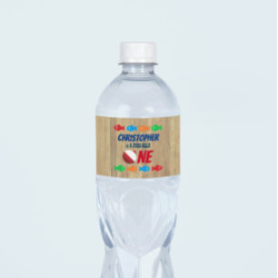 O-Fish-Ally One Fishing 1st Birthday Vattenflaskor Etikett