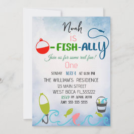 O-Fish-Ally One Fishing Birthday-inbjudan Julkort