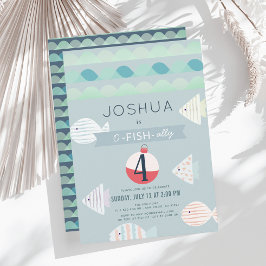 O-fish-ally One Fishing Boy Birthday-inbjudan Inbjudningar