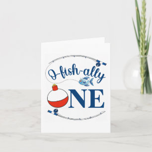 O-fish-ally One Fishing Boy First Birthday OFishal Kort