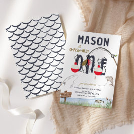 o-Fish-ally One Fishing First Birthday Inbjudningar