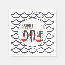 O-Fish-ally One Fishing Födelsedagsfest Pappersservett