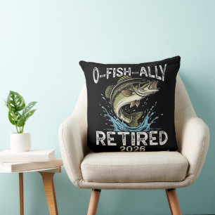 O-Fish-Ally Pensionerad 2026 Humor Roligt Kudde