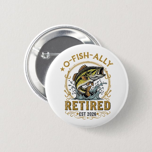 O Fish Ally Pensionerad Sedan 2026 Fiske Pensioner Knapp (Framsida & baksida)