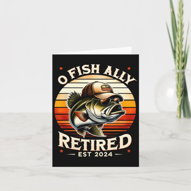 O Fish Ally Redragen Est 2024 Funny Pension Fish Kort (Framsida)