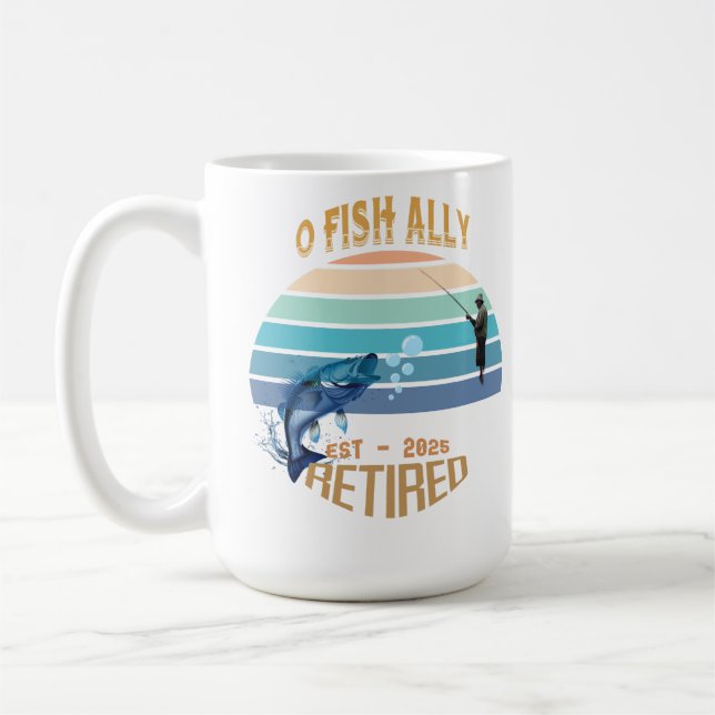 ☕ "O-Fish-Ally Retrött: Morgon Bliss 2025!" 🌅 Kaffemugg (Vänster)
