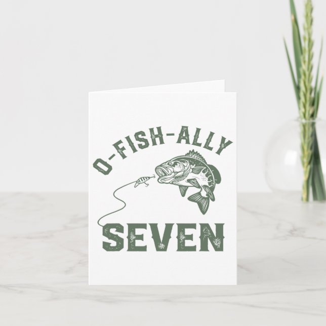 O-fish-ally Seven Birthday Dekoration 7:e Birthda Kort (Framsida)