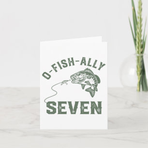 O-fish-ally Seven Birthday Dekoration 7:e Birthda Kort