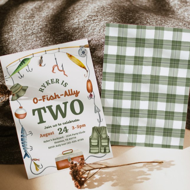 O-Fish-Ally Two Birthday Invitation Inbjudningar (Skapare uppladdad)