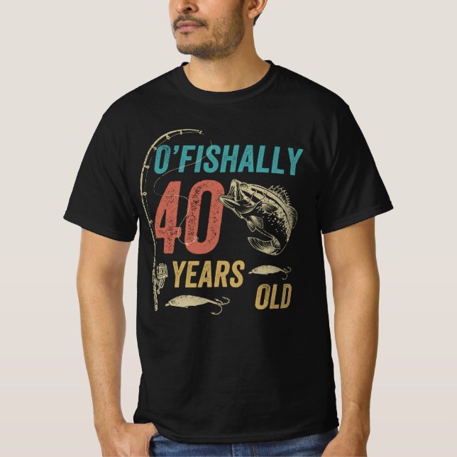 O’Fishally 40 Years, Lunt Fishing Pappa Grandpa T Shirt (Framsida)