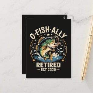 O-Fisk-Allihopa Pensionerad 2026 Fiskare Fiske Vykort