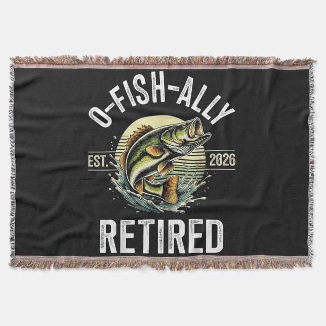 O-Fisk-ally Pensionerad 2026 Fiskare Fiske Filt (Framsidan)