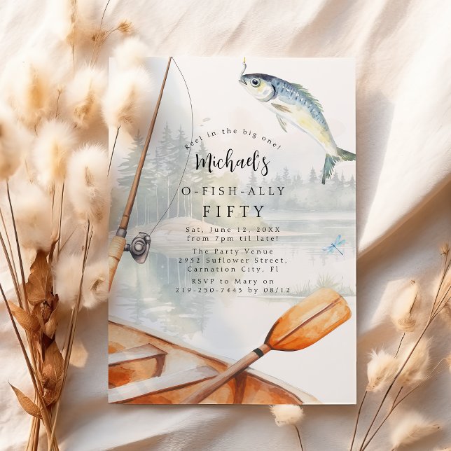 O-Fiskally-fiske som omfattas av 50:e Födelsedagsf Inbjudningar (Skapare uppladdad)