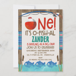 O Fiske 1 födelsedagsfest inbjudan