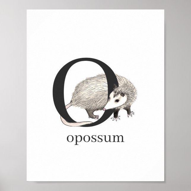 O för Opossum-Poster Poster (Framsidan)
