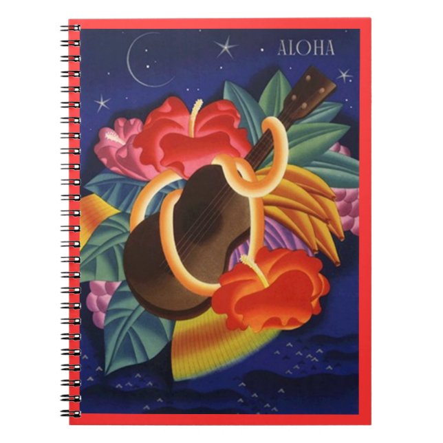 Ö för Ukulele för anteckningsbokjournalAloha Anteckningsbok (Framsidan)