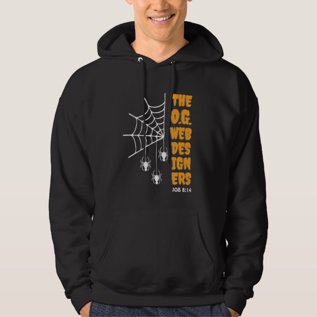 O.G. WEBBEN DESIGNERS Spider Christian Halloween Hoodie (Framsida)