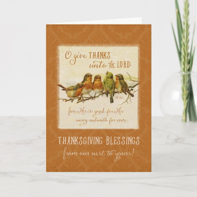 O Ge tack för att han är Bra - Thanksgiving Helgkort (Framsida)