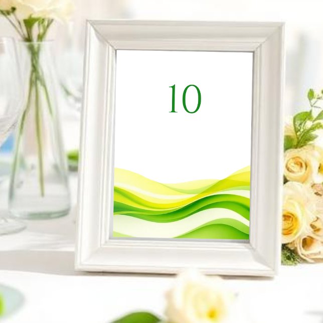 Ö-grön- och gulbröllop bordsnummer (Island Citrus Green and Yellow Wedding Table Number )