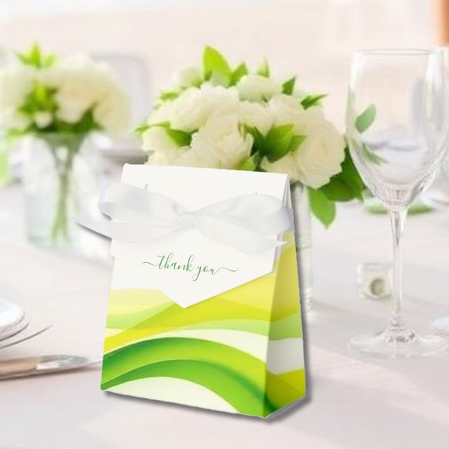 Ö-gröna och gula presentaskar för bröllop (Island Citrus Green and Yellow Wedding Favor Boxes )